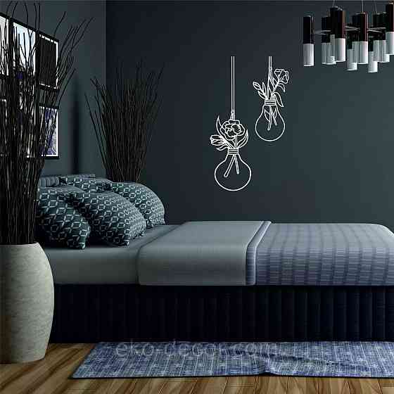 Декоративне настінне Панно «Лампочки», Декор на стіну 90*52 см, Білий Київ