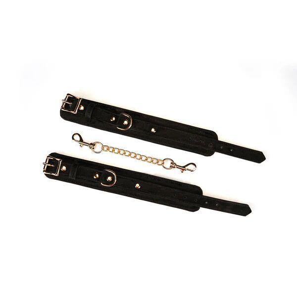 Наручники Liebe Seele Boudoir Amor Wrist Cuffs Black, з’єднувальний ланцюжок на карабінах Sex Aura Київ - фото 4