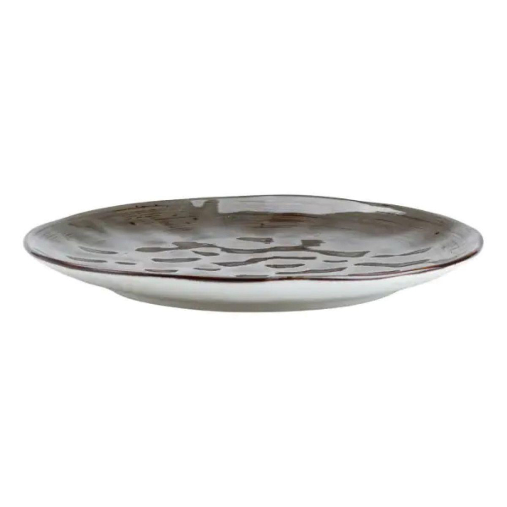 Кругла коричнева сервірована тарілка 22 см Київ - фото 2