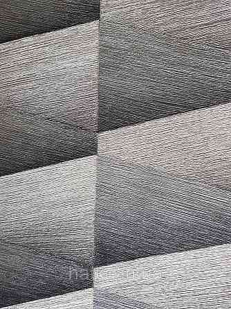 Шпалери вінілові на флізелін Rasch Composition 0,53х10 геометрія смуги фігури чорні сірі металік 3д Київ