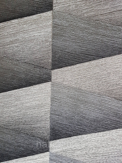 Шпалери вінілові на флізелін Rasch Composition 0,53х10 геометрія смуги фігури чорні сірі металік 3д Київ - фото 3