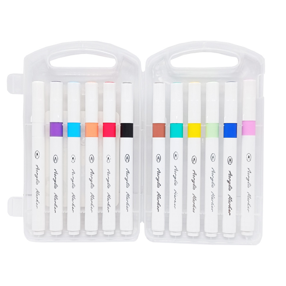 Набор акриловых маркеров A-911-12 в пластиковом боксе 12 цветов Винница - изображение 2