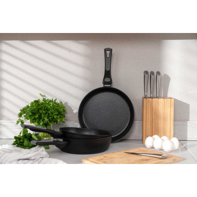 Сковорода Ardesto Gemini Bari, 24см, алюміній, чорний (AR1224B) Вінниця - фото 6