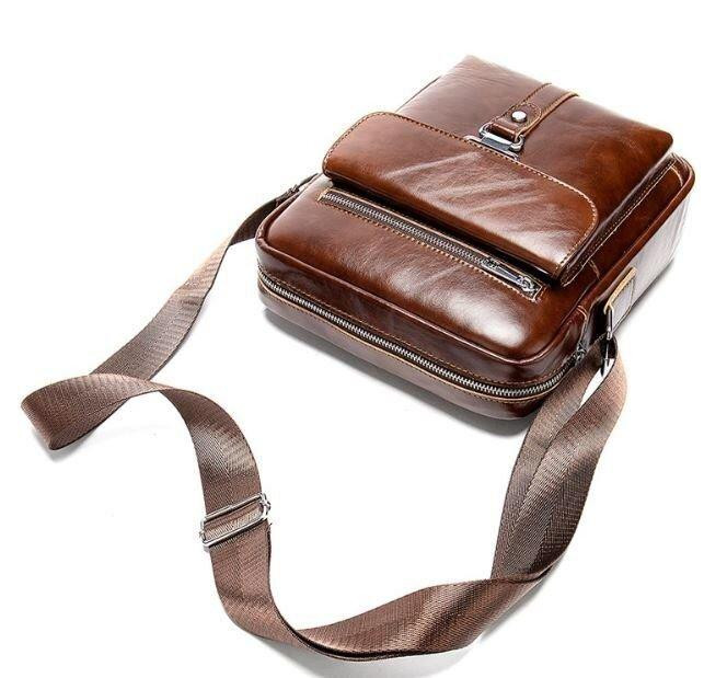 Сумка стильна чоловіча Коричнева (Vintage) Київ - фото 2