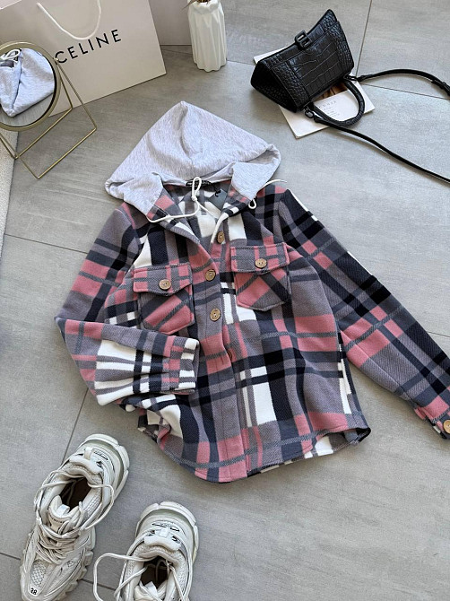 Жіноча тепла оверсайз сорочка з капюшоном турецький двосторонній фліс Полар Одеса - фото 4