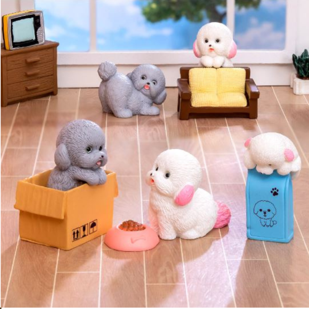 Фигурки Собачки для флорариума, мини-сада, моссариума, миниатюры, кашпо, вазона, песочного стола Сіра в коробці Одесса - изображение 2