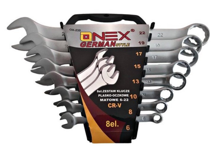 Набор комбинированных гаечных ключей OX-235, 8 шт (6-22 мм), хром-ванадий, с трещоткой Одесса - изображение 1