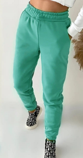 Женские спортивные штаны двунить Бирюзовый 2XL Харьков - изображение 2