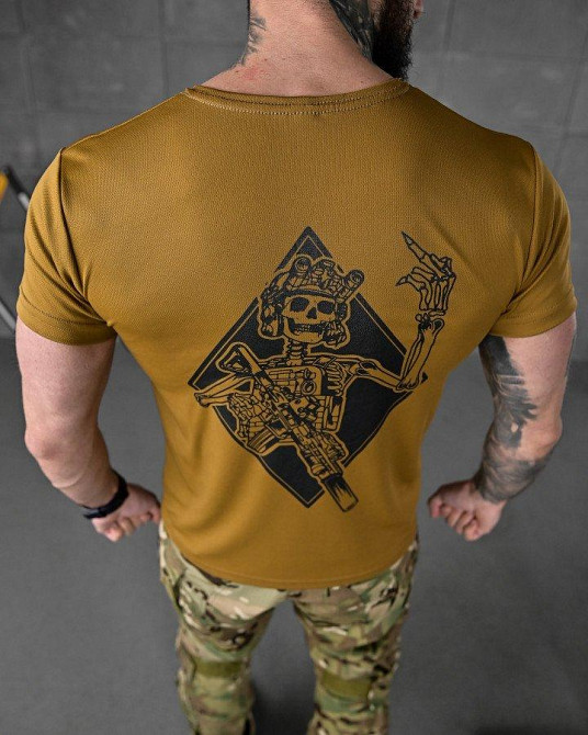 Тактическая потоотводящая футболка SABUR skull ВТ5127 Одесса - изображение 2