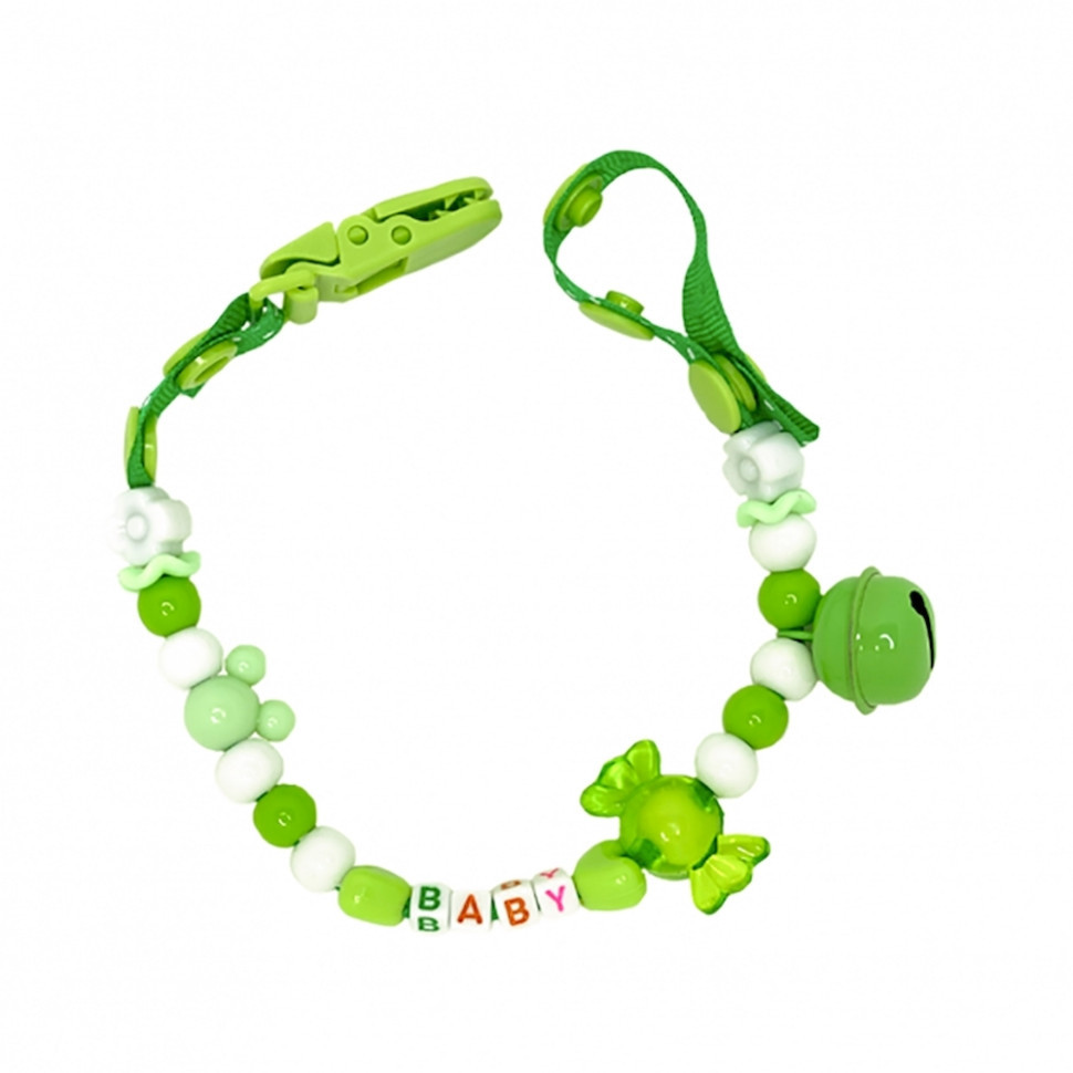 Цепочка для пустышки MGZ-0500(Green) с колокольчиком Винница - изображение 1