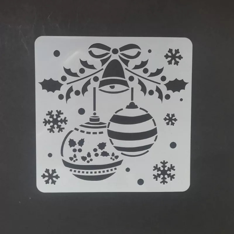 Трафарет новогодние шары 13 на 13 см серый Киев - изображение 1