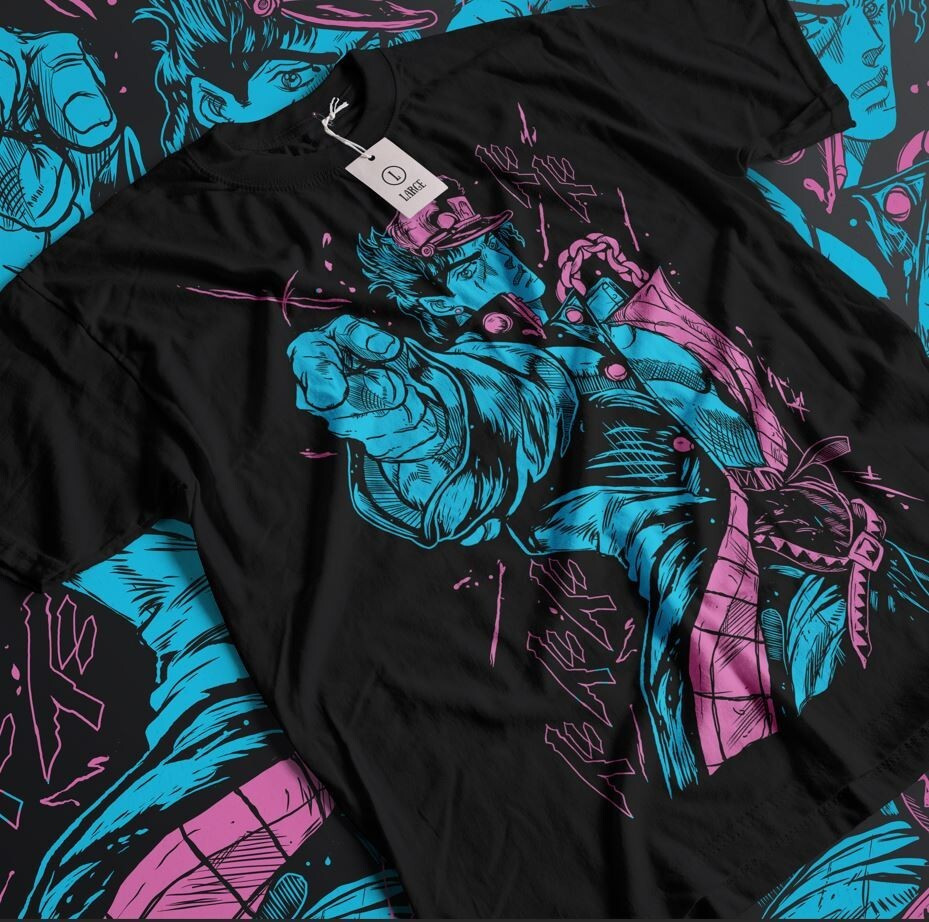 Футболка для мальчика аниме Джоджо С Бизарре Адвентуре оверсайз (рост от 165 до 180 ) Черний AnimeJ0925m Днепр - изображение 1