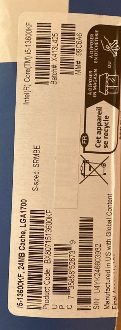 Процессор Intel i5-13600KF LGA1700 Новый. Киев - изображение 1