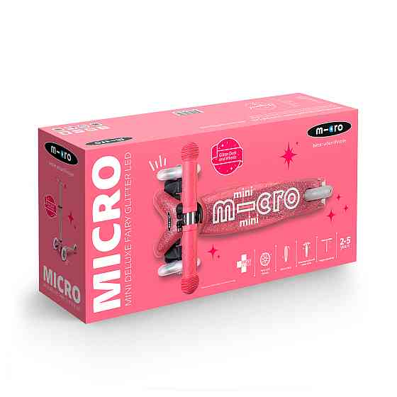 Самокат Micro серії Mini Deluxe Fairy Glitter LED – Рожевий Дніпро