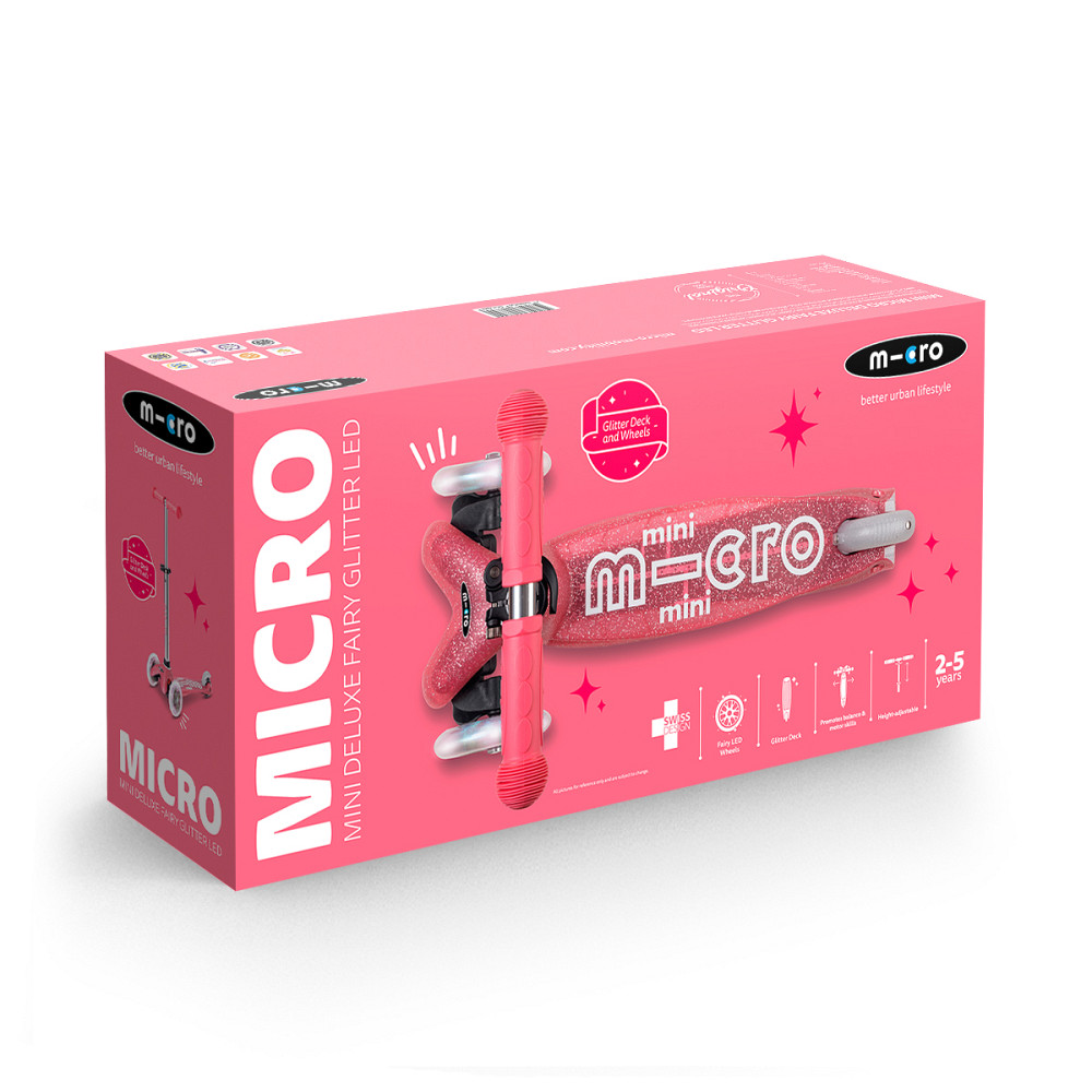 Самокат Micro серії Mini Deluxe Fairy Glitter LED – Рожевий Дніпро - фото 3