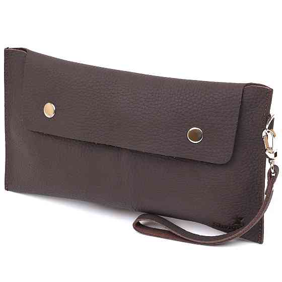 Шкіряна матова тревел-косметичка Shvigel 16418 Коричневий Київ