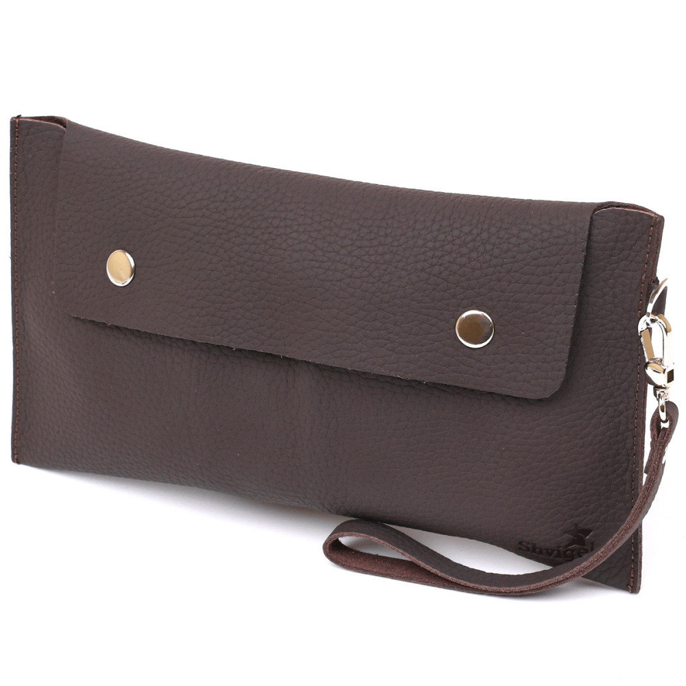 Шкіряна матова тревел-косметичка Shvigel 16418 Коричневий Київ - фото 1