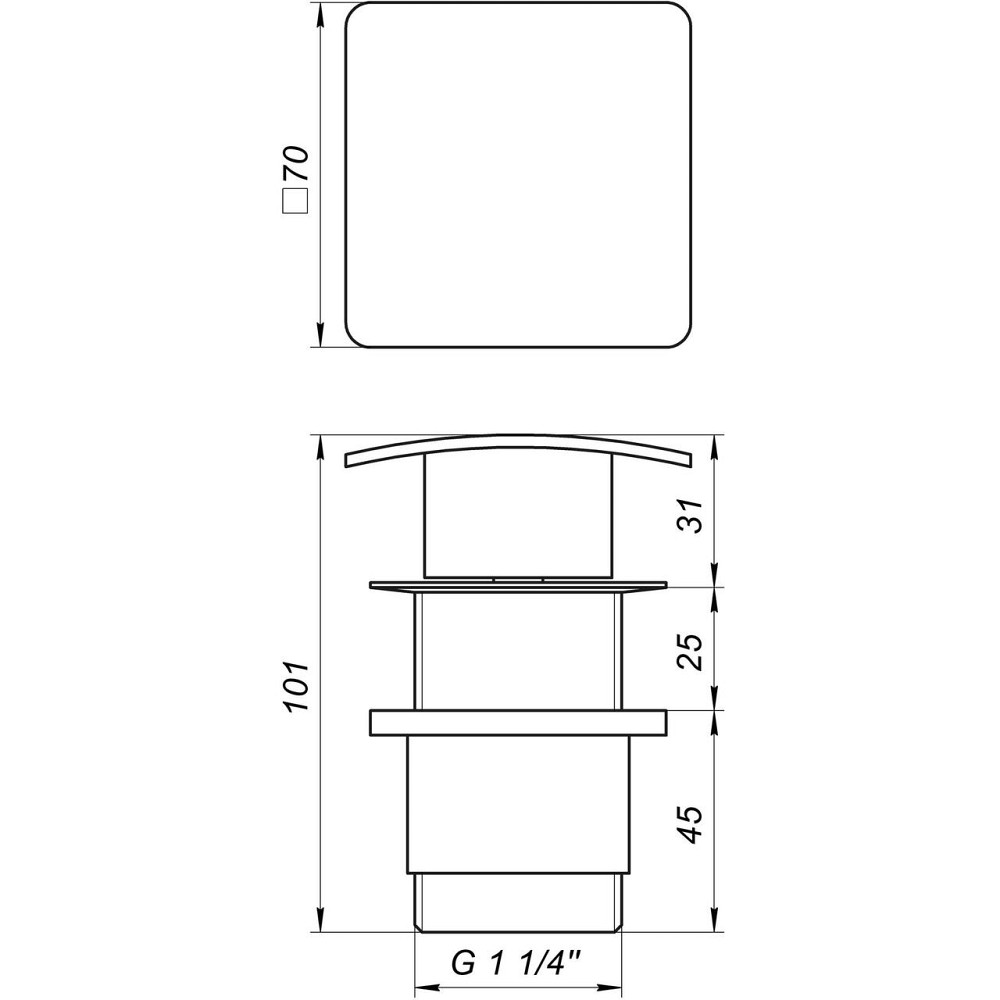 Донный клапан Globus Lux HG-043B (Click-clack) (000020801) Киев - изображение 5