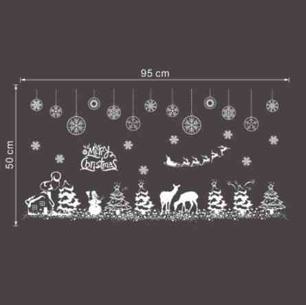 Наклейки на окна новогодние 45 на 60 см белый Киев