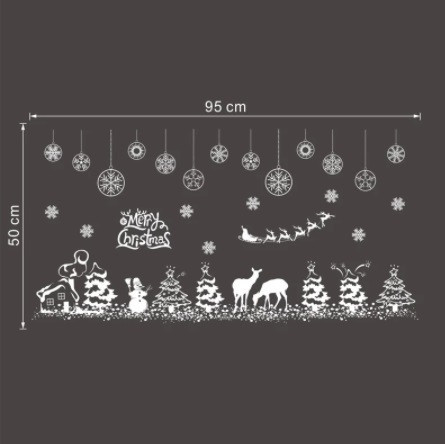 Наклейки на окна новогодние 45 на 60 см белый Киев - изображение 3