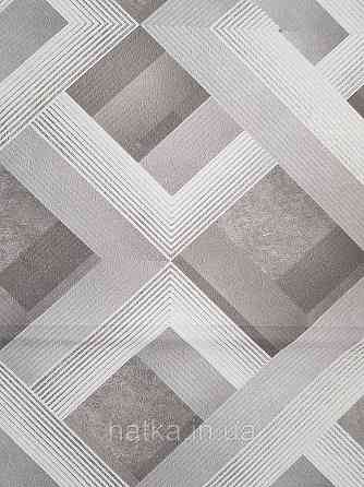 Шпалери вінілові на флізеліні Sintra Simmetria метрові геометрія фігури смуги сірі білі 524541 Київ