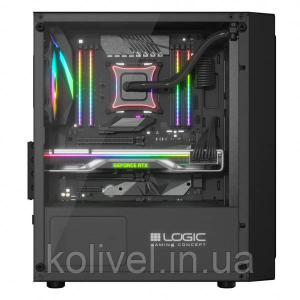 Корпус LogicConcept ATOS MESH+GLASS ARGB fans 3x120mm BLACK без БЖ mATX (AM-ATOS-10-0000000-0002) Киев - изображение 7