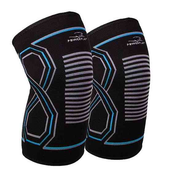 Наколінники спортивні PowerPlay PP-4099 Knee Support Чорно/Сині S/M (пара) Каменское