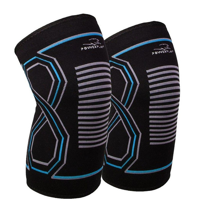 Наколінники спортивні PowerPlay PP-4099 Knee Support Чорно/Сині S/M (пара) Кам'янське - фото 1