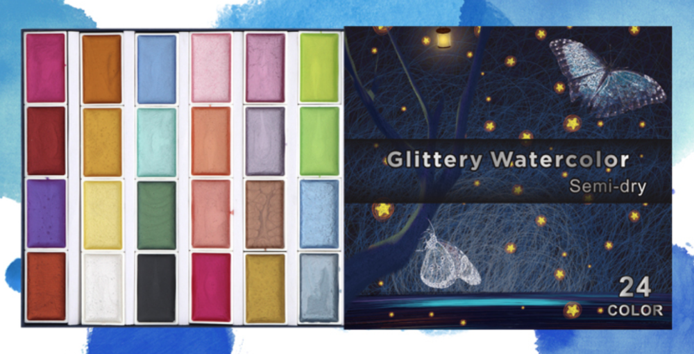 Набір фарб для малювання, Акварельні фарби з перламутром (металік) 24 кольори, Відеоогляд! Кам'янець-Подільський - фото 2