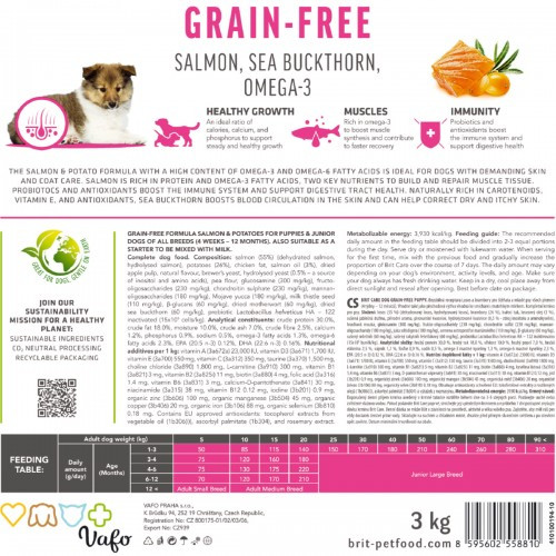 Корм сухий Brit Care Dog Grain-free Puppy для цуценят беззерновий з лососем 12 кг Київ - фото 7