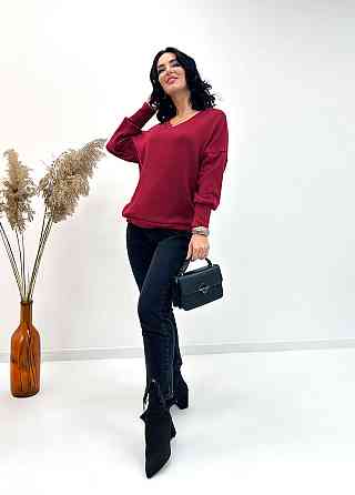 Жіночий пуловер з ангори "Lamia" оптом | Норма | Розпродаж моделі Бордовий, 42-44 Київ