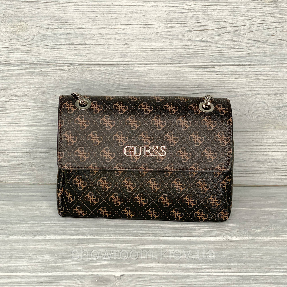 Женская сумка на плечо Guess (3385) коричневая Киев - изображение 2