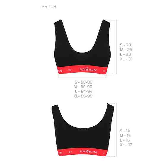 Спортивний топ на широких бретелях Passion PS003 TOP M, black Sex Aura Київ