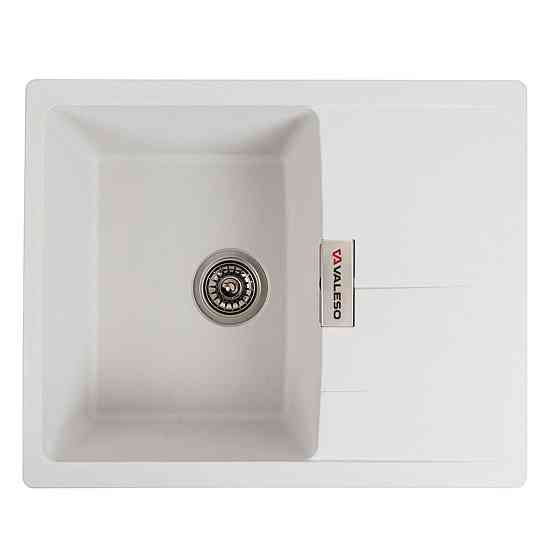 Гранітна мийка для кухні VALESO 6250 ZIRKONE матова Білосніжна Коломыя