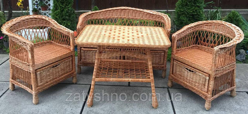 Плетеная мебель с шуфлядами|  Комплект плетеной мебели с журнальным столом  | мебель из лозы с низко Киев - изображение 2