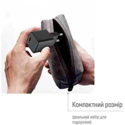 Зарядное устройство ColorWay GaN Mini 25W PD Port PPS USB-C black (CW-CHS052PD-BK) Винница