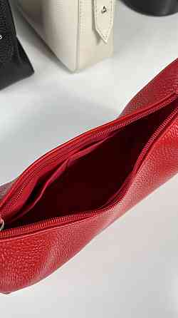 Женская кожаная сумочка, Стильная сумка из натуральной кожи, Маленькая красная сумка на плечеMasterSem Киев