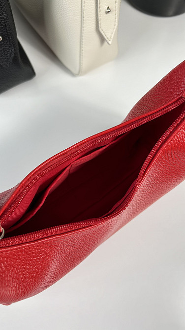 Женская кожаная сумочка, Стильная сумка из натуральной кожи, Маленькая красная сумка на плечеMasterSem Киев - изображение 2