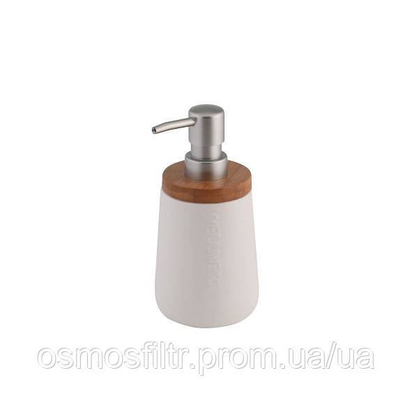 Дозатор для рідкого мила Wellness доломіт/бамбук 8,5х17 см Київ - фото 1