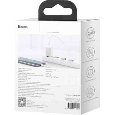 Зарядний пристрій Baseus 1xUSB 25W (USB-C) + Cable Type-C white (TZCCSUP-L02) Вінниця