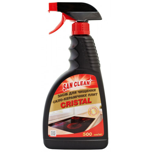 Средство для чистки стеклокерамики San Clean Сristal 500 мл с распылителем Киев