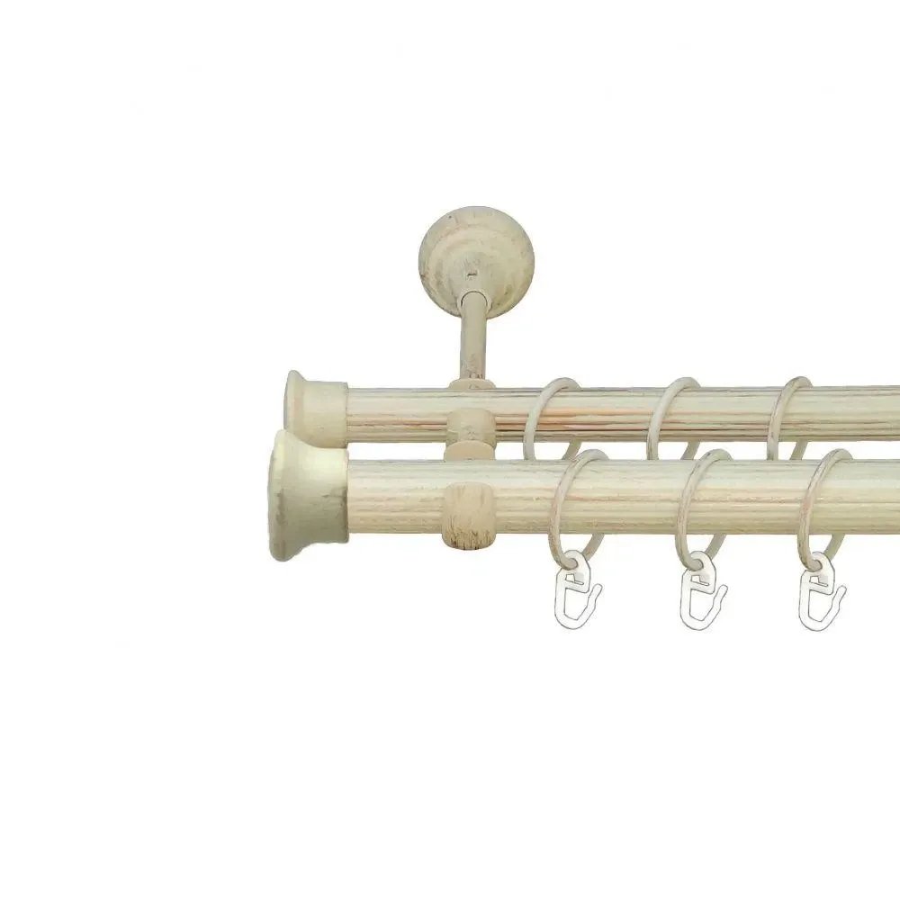 Карниз Orvit Дуо металевий дворядний відкритий рифлена труба кільце металеве Біле Золото 25\19 мм 160 см (6951230) Львів - фото 1