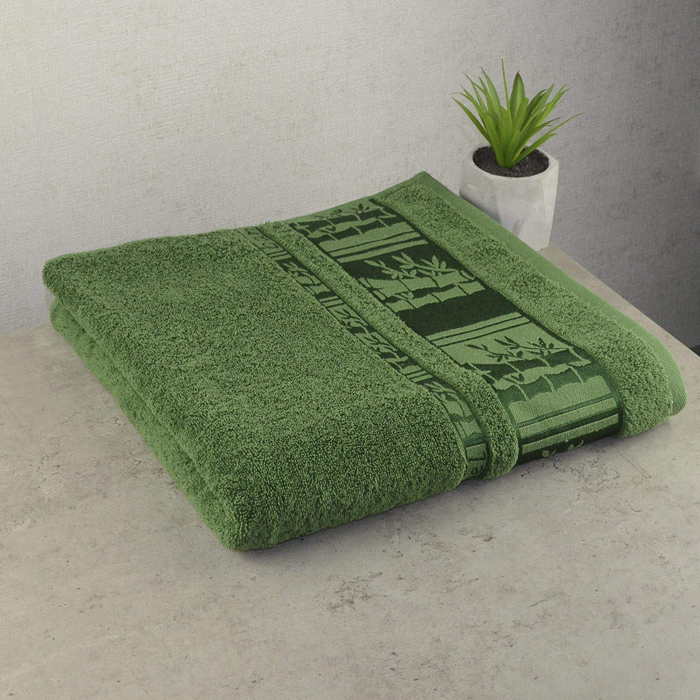 Набір махрових рушників 3шт GM Textile 50х90см, 50х90см, 70х140см BambooN 450г / м2 (Зелений) Суми - фото 2