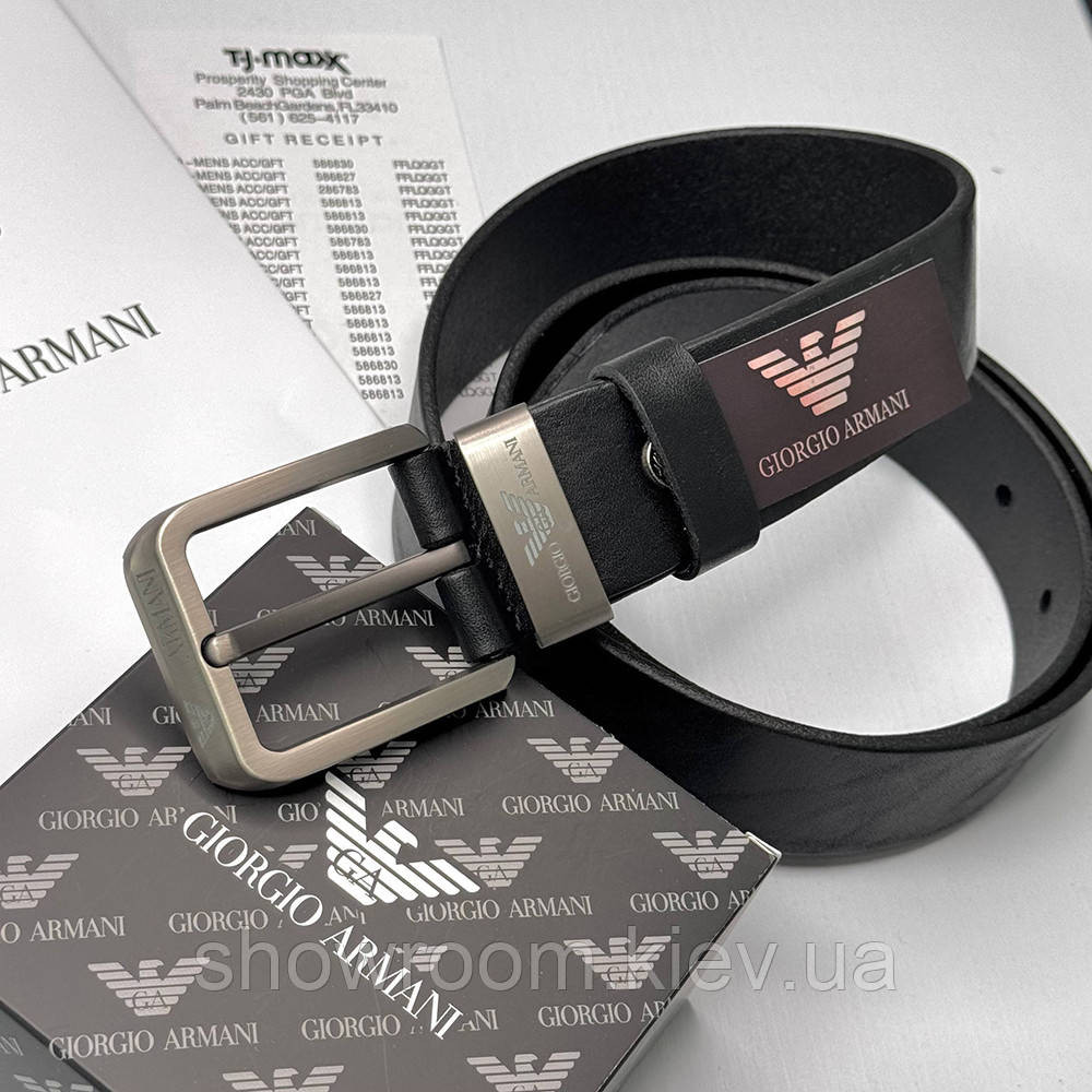 Мужской кожаный брендовый ремень GA (301) Киев - изображение 2