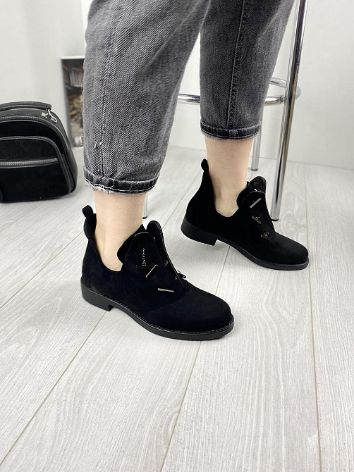 Черевики жіночі MENGTING 1187-3 чорні (весна-осінь, еко-замша) (1224) лише 38р.і 40р. 40 Коломия - фото 1