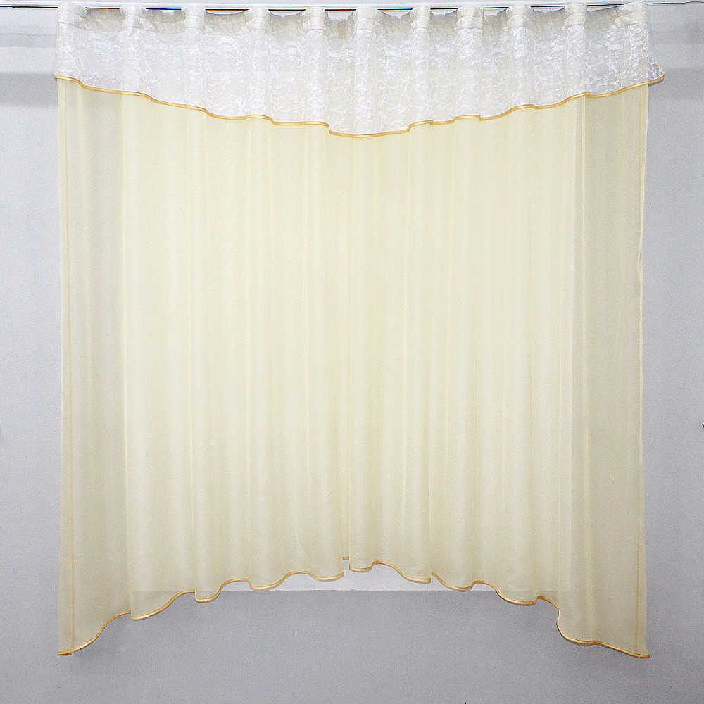 Кухонна занавіска VR-Textil № 00к бежевий з білим 280х170 см (59-588) Київ - фото 1