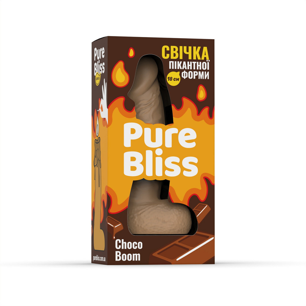 Свічка член Pure Bliss Choco Boom Brown, 18 см Sex Aura Київ - фото 7