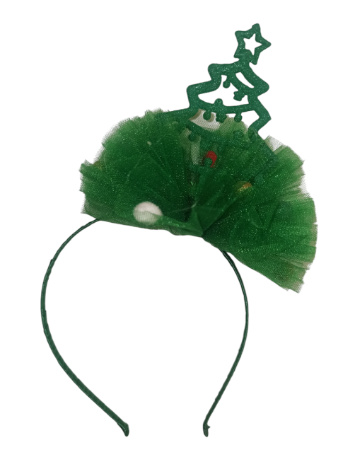 Новогодний обруч елочка с фатином на голову one size ручная работа зелёный Киев - изображение 3
