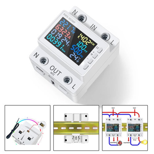 Wi-Fi счетчик электроэнергии однофазный 220В 63А DIN, защиты, KWS-302WF Винница - изображение 3