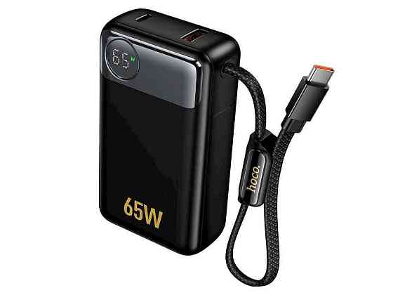 Power Bank 12000mAh Q53 3A/1USB/PD65W/QC3.0/LED дисплей/кабель Type-C 60W чорний ТМ HOCO Київ